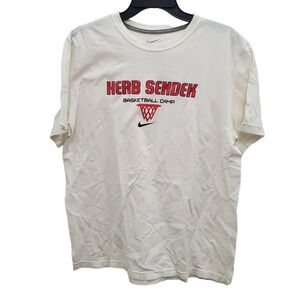Nike Regular Fit Herb Sendeck Basketball Camp White Double‎ Sided Graphic Tee XL